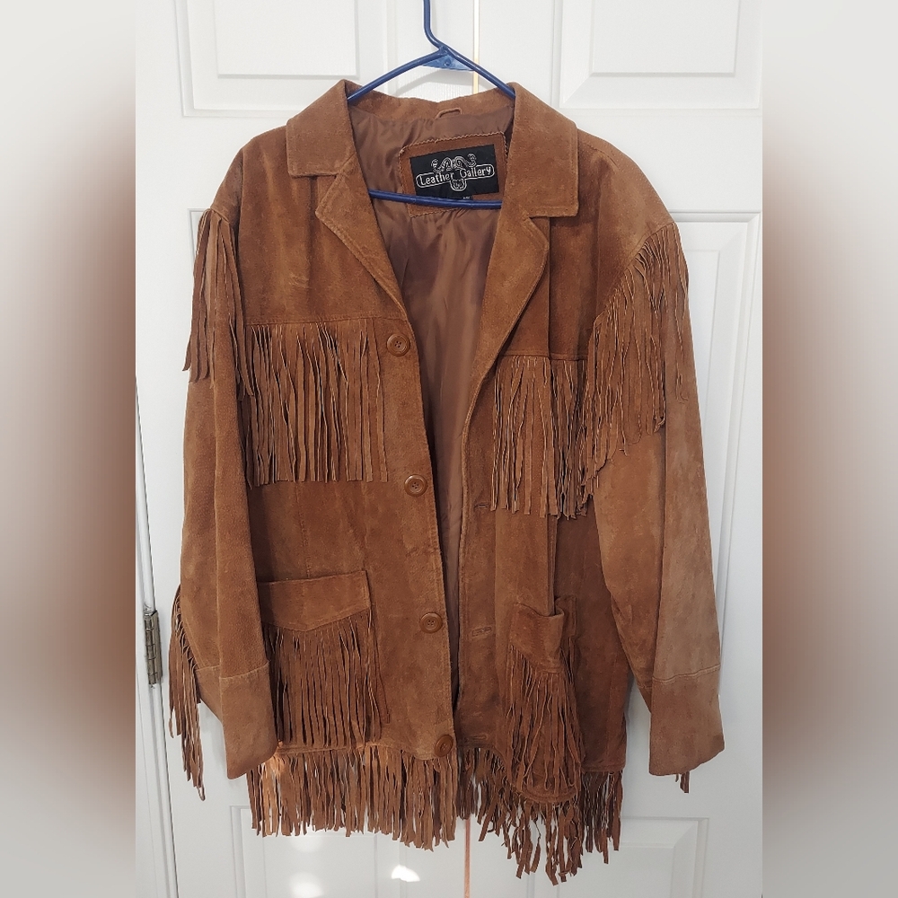 Vintage Leather Gallery Brown Fringe Jacket
